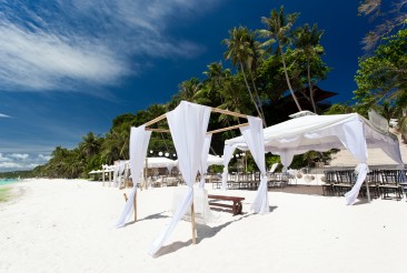 Wedding arch on caribbean beach